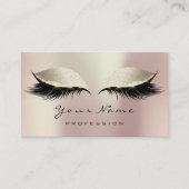 Makeup Artist Eyes Lashes Glitter Pink Ivory Cream Visitekaartje (Voorkant)