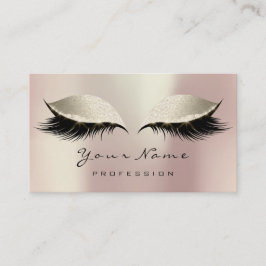 Makeup Artist Eyes Lashes Glitter Pink Ivory Cream Visitekaartje