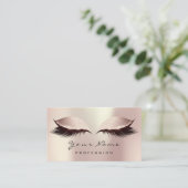 Makeup Artist Eyes Lashes Glitter Pink Rose Blush Visitekaartje (Staand voorkant)