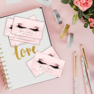 Makeup Artist Eyes Lashes Glitter Pink Rose Visitekaartje