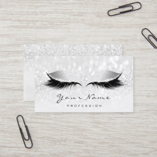 Makeup Artist Eyes Lashes Glitter Silver Grey Visitekaartje