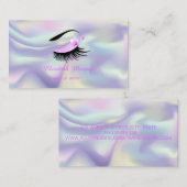 Makeup Artist, Faux Lashes Holographic Modern Visitekaartje (Voorkant / Achterkant)