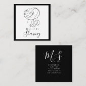 Makeup Artist Feminine Line Art Voman Handtekening Vierkante Visitekaartje (Voorkant / Achterkant)