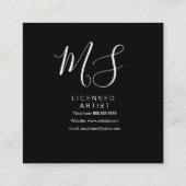 Makeup Artist Feminine Line Art Voman Handtekening Vierkante Visitekaartje (Achterkant)