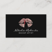 Makeup Artist Finger op Roos Gold Lips Salon Visitekaartje (Voorkant)