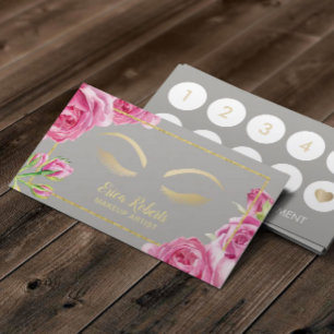 Makeup Artist Floral Elegant Grey Loyalty