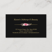 Makeup Artist Floral Gold Abstract Geometric Visitekaartje (Achterkant)