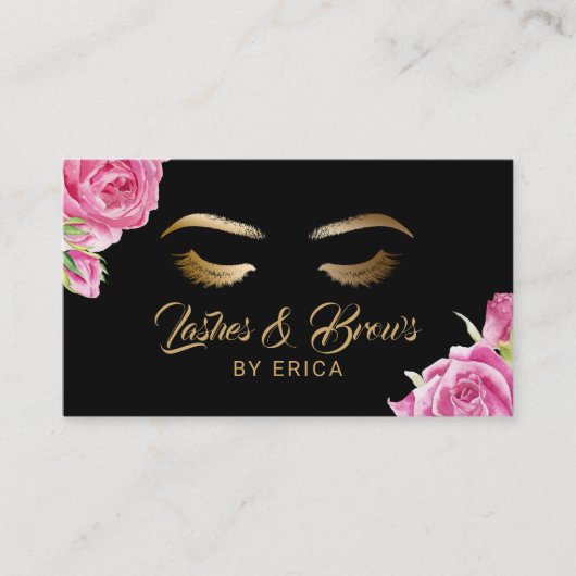 Makeup Artist  Floral Lashes & Brows Visitekaartje (Voorkant)