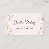 Makeup Artist Floral QR Code  Visitekaartje (Voorkant)
