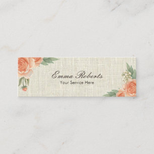 Makeup Artist Floral Rustic Burlap Mini Visitekaartje