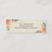 Makeup Artist  Floral Rustic Burlap Mini Visitekaartje (Achterkant)