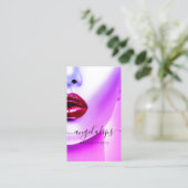 Makeup Artist Foto grote lippen geglansde lippenst Visitekaartje (Staand voorkant)