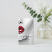 Makeup Artist Foto rode lippen lippenstifsklak Visitekaartje (Staand voorkant)