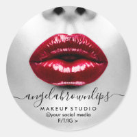 Makeup Artist Fotolippenstift glanzende rode lippe