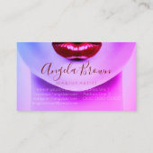 Makeup Artist Fotorode lippenstift geeft om lippen Visitekaartje (Achterkant)