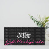 Makeup Artist Gift Certificate Roze (Staand voorkant)