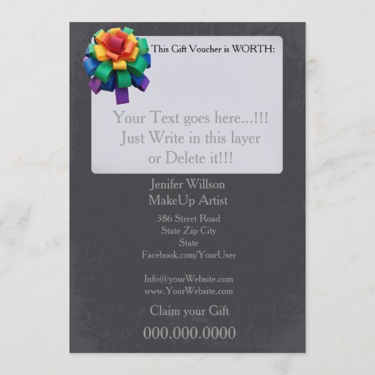 Makeup Artist Gift Voucher (Achterkant)