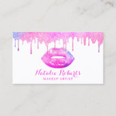 Makeup Artist Girly Pastel droogt Roze Lips Salon Visitekaartje (Voorkant)