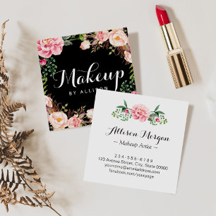 Makeup Artist Girly Romantic Floral Wrapping Vierkante Visitekaartje