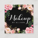 Makeup Artist Girly Romantic Floral Wrapping Vierkante Visitekaartje<br><div class="desc">Laat je visitekaartje opvallen met deze sjabloon "Makeup Artist Girly Romantic Floral Wrapping Square Visitekaartje". Het is makkelijk en leuk.</div>