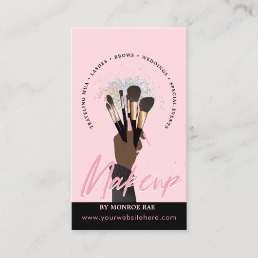 Makeup Artist Glam MUA Beauty Salon Beautician Bus Visitekaartje (Voorkant)