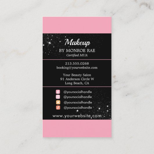 Makeup Artist Glam MUA Beauty Salon Beautician Visitekaartje (Achterkant)