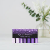 Makeup Artist Glam Violet Eyeshadow Visitekaartje (Staand voorkant)