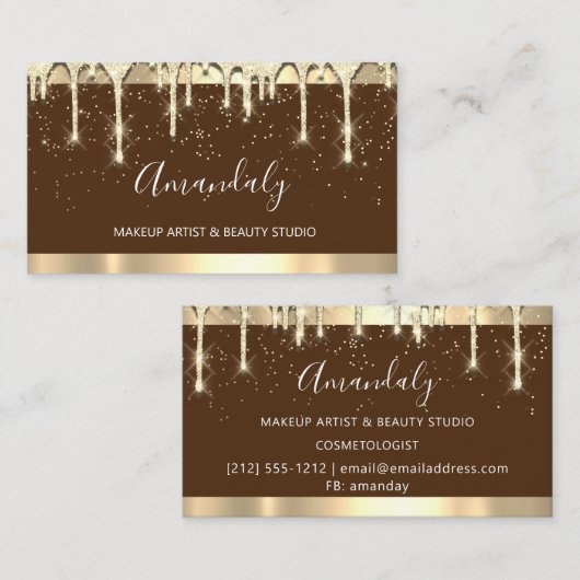Makeup Artist Glitter 3dEffect Drijft Confetti Lux Visitekaartje (Voorkant / Achterkant)