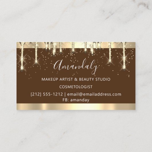 Makeup Artist Glitter 3dEffect Drijft Confetti Lux Visitekaartje (Achterkant)