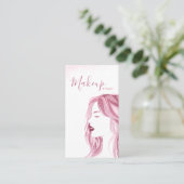 Makeup Artist Glitter Blush Pink Beauty QR Code Visitekaartje (Staand voorkant)