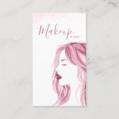 Makeup Artist Glitter Blush Pink Beauty QR Code Visitekaartje (Voorkant)