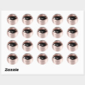 Makeup Artist Glitter Eyelashes Brown Beauty Ronde Sticker (Vel)
