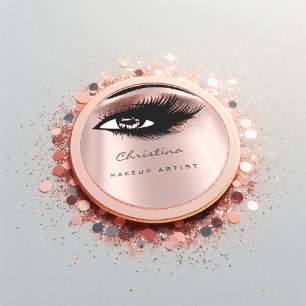 Makeup Artist Glitter Eyelashes Brown Beauty Ronde Sticker