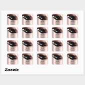 Makeup Artist Glitter Eyelashes Roos Gold Vierkante Sticker (Vel)