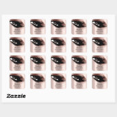 Makeup Artist Glitter Eyelashes Roos Gold Vierkante Sticker (Vel)