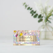 Makeup Artist Glitter Gold Nail Artist Glitter Visitekaartje (Staand voorkant)