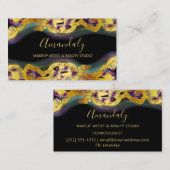 Makeup Artist Glitter Gold Paars Black Visitekaartje (Voorkant / Achterkant)