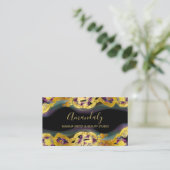Makeup Artist Glitter Gold Paars Black Visitekaartje (Staand voorkant)