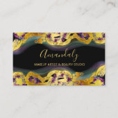 Makeup Artist Glitter Gold Paars Black Visitekaartje (Voorkant)
