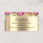 Makeup Artist Glitter Gold Wreath Floral Visitekaartje (Achterkant)