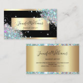 Makeup Artist Glitter Holographic Glitter Gold Visitekaartje (Voorkant / Achterkant)