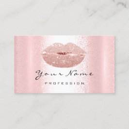 Makeup Artist Glitter Kiss LIPS Roze Rose Girly Visitekaartje