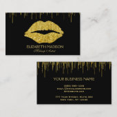 Makeup Artist Glitter Lips Visitekaartje (Voorkant / Achterkant)