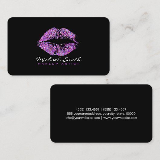 Makeup Artist Glitter Multicolor Lips #12 Visitekaartje (Voorkant / Achterkant)