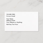 Makeup Artist Glitz And Glam Visitekaartje (Achterkant)