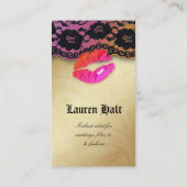 Makeup Artist Glossy Lips N Lace Pink Oranje Gold Visitekaartje (Achterkant)
