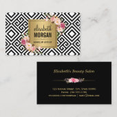 Makeup Artist Gold Abstract Pattern Decor Visitekaartje (Voorkant / Achterkant)