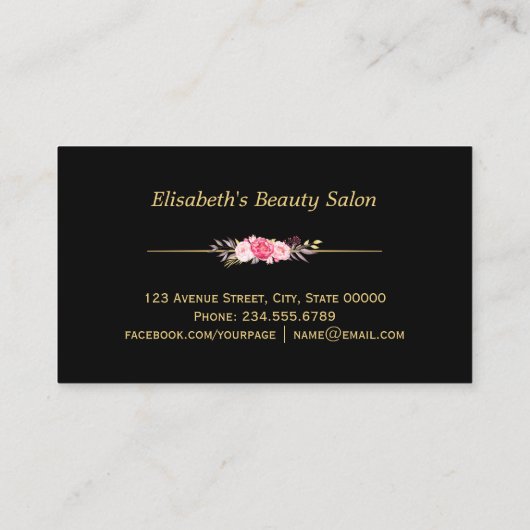 Makeup Artist Gold Abstract Pattern Decor Visitekaartje (Achterkant)