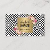 Makeup Artist Gold Abstract Pattern Decor Visitekaartje (Voorkant)