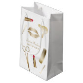 Makeup Artist Gold Beauty Salon Cosmetics Klein Cadeauzakje (Achterkant Gekanteld)